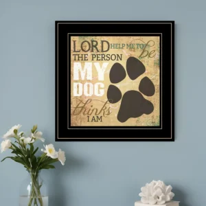My Dog 3 Black Framed Print Wall Art