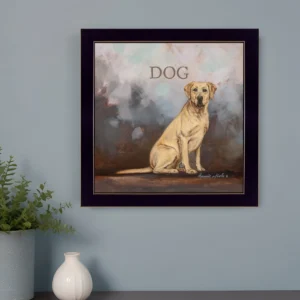 Dakota the Dog Black Framed Print Wall Art