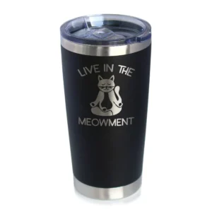 Live in Meowment Insulated Travel Tumbler - Cat Yoga Gifts