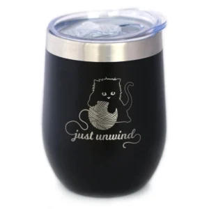 Just Unwind Insulated Wine Tumbler - Crochet Cat Gifts