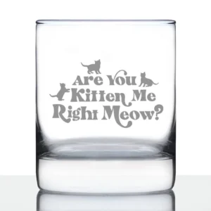 Kitten Me Right Meow Whiskey Rocks Glass - Cat Gifts