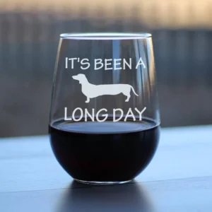 Long Day Stemless Wine Glass - Dachshund Gifts and Decor