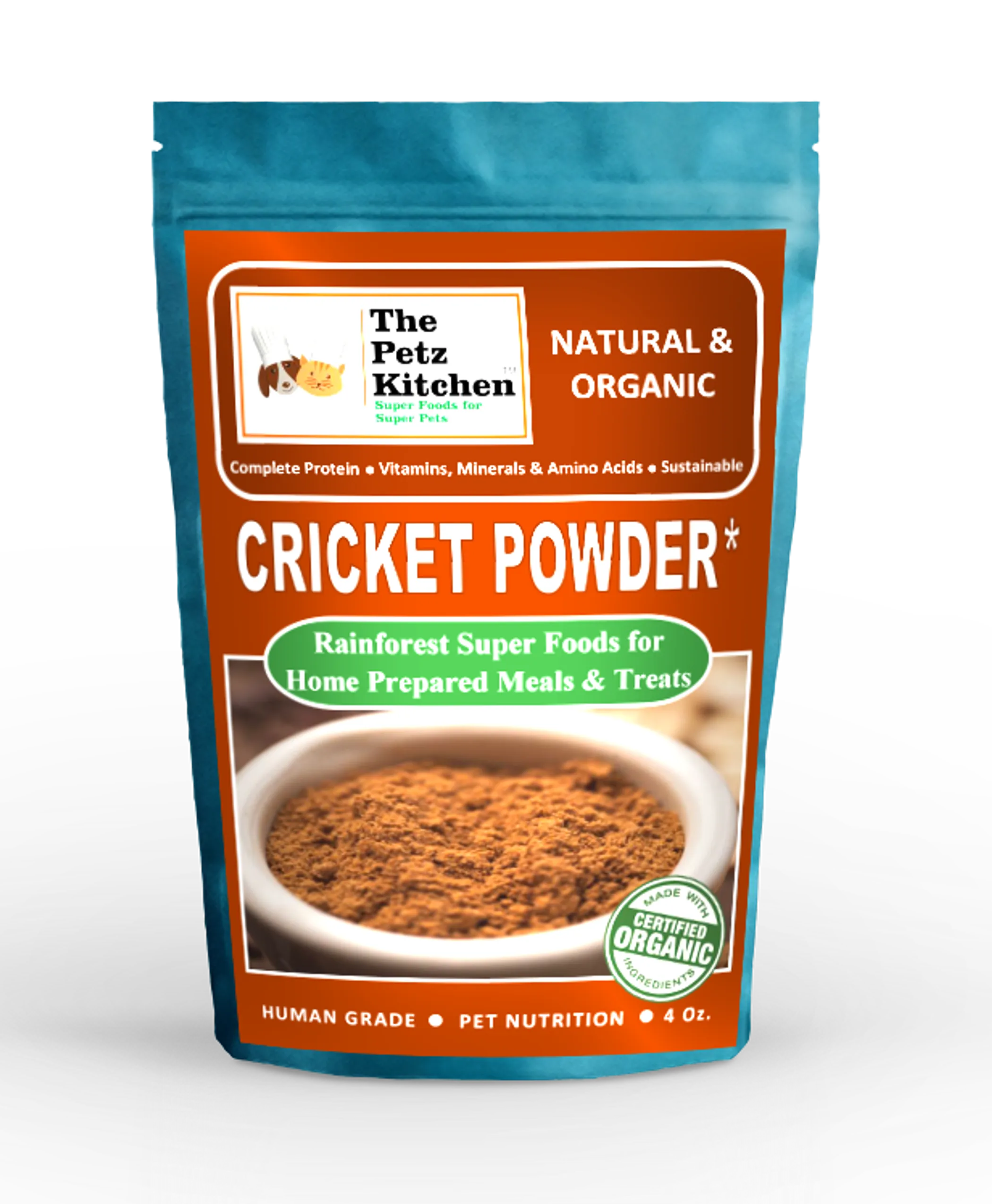 Cricket Flour Omega 3 & 6 Complete Protein* Eco-Conscious Usda Organic Cricket Flour* The Petz Kitchen - Organic & Human Grade Ingredients For Home Prepared Meals & Treats - Image 4