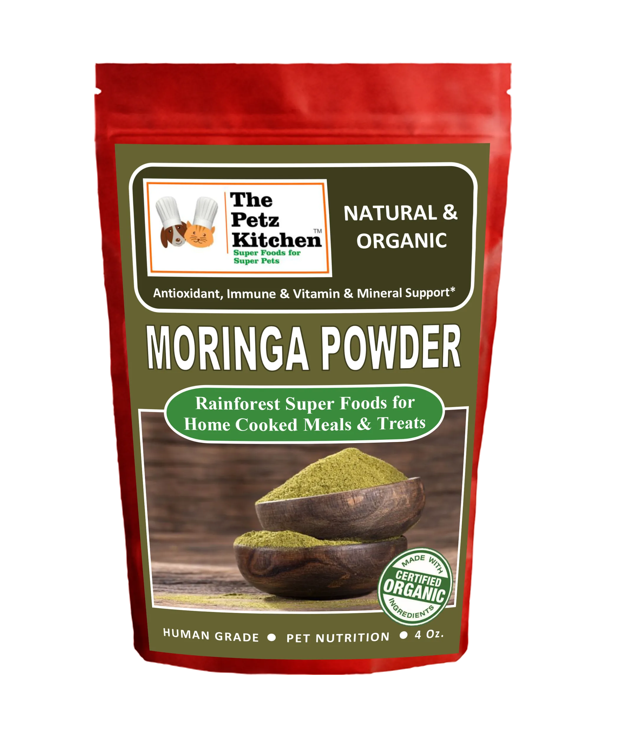 Moringa Leaf Powder Organic Antioxidant Vitamin & Mineral Support* The Petz Kitchen Super Foods - Image 4