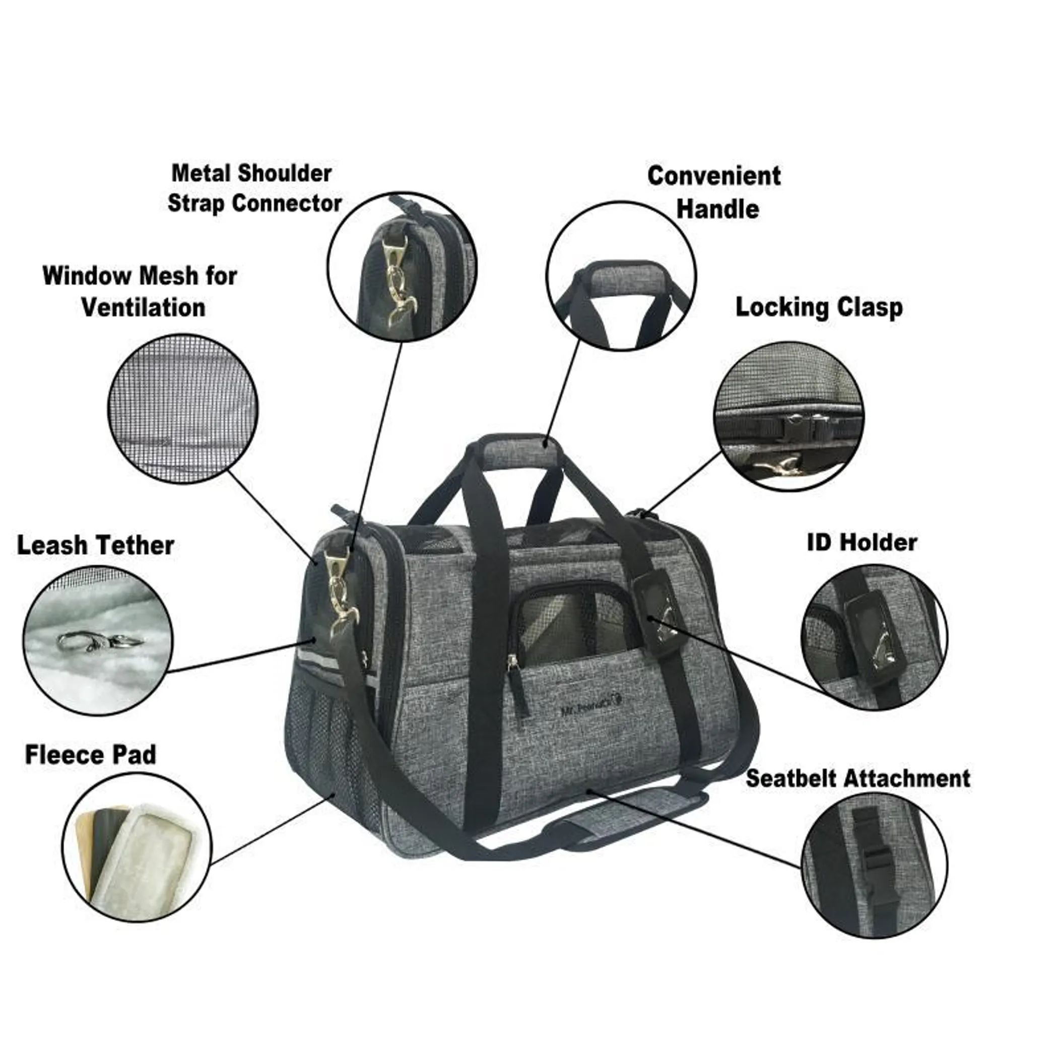 Mr. Peanut's Copper Series Airline Capable Pet Carrier, Tall Profile Soft Sided Luxury Travel Tote - Image 5