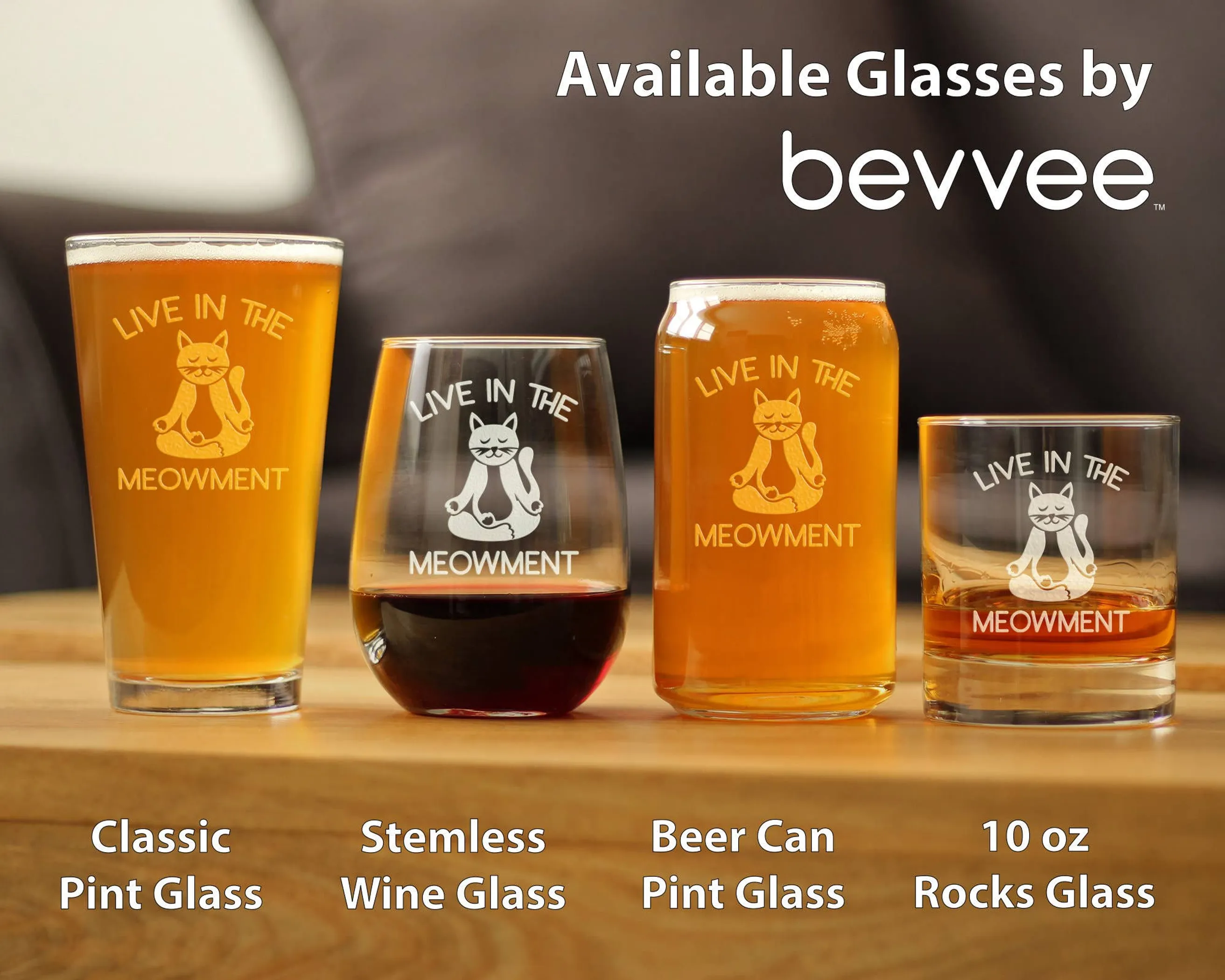 Live in Meowment Pint Glass for Beer - Cat Yoga Gifts - Image 5