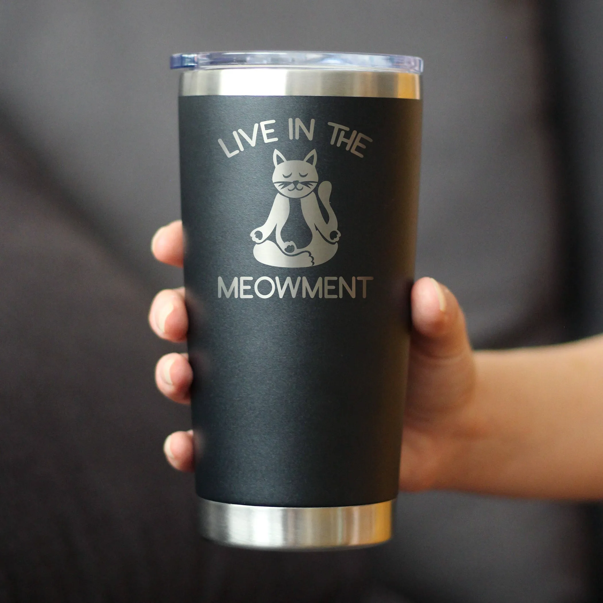 Live in Meowment Insulated Travel Tumbler - Cat Yoga Gifts - Image 3