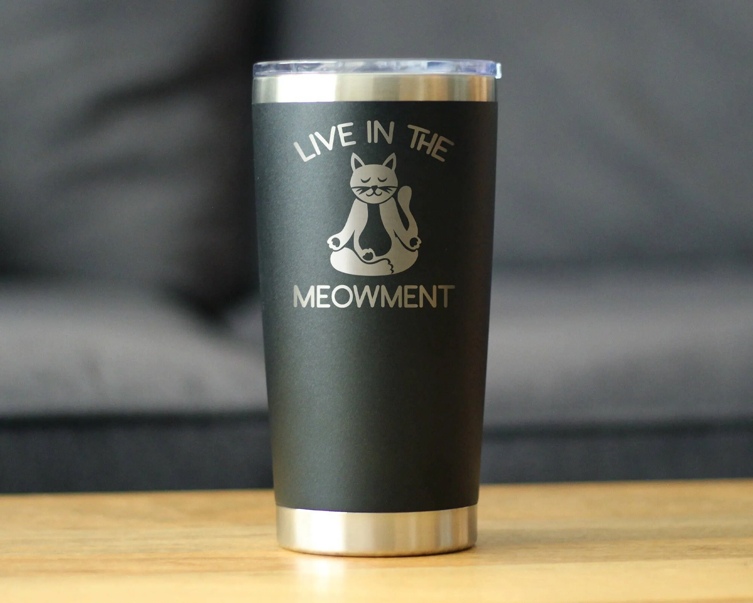 Live in Meowment Insulated Travel Tumbler - Cat Yoga Gifts - Image 4