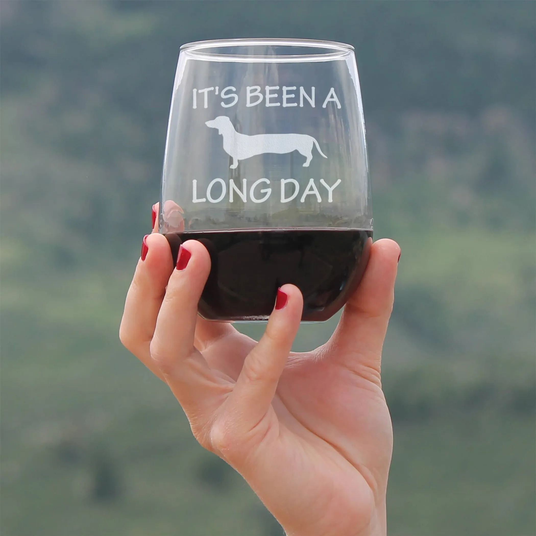 Long Day Stemless Wine Glass - Dachshund Gifts and Decor - Image 2