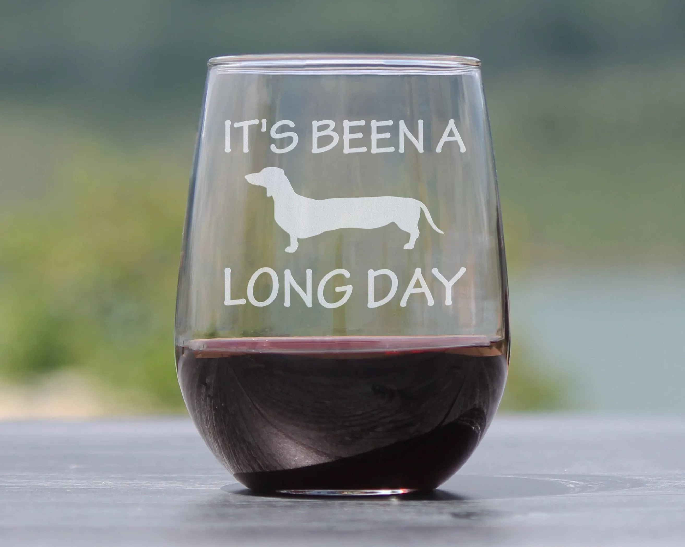 Long Day Stemless Wine Glass - Dachshund Gifts and Decor - Image 3