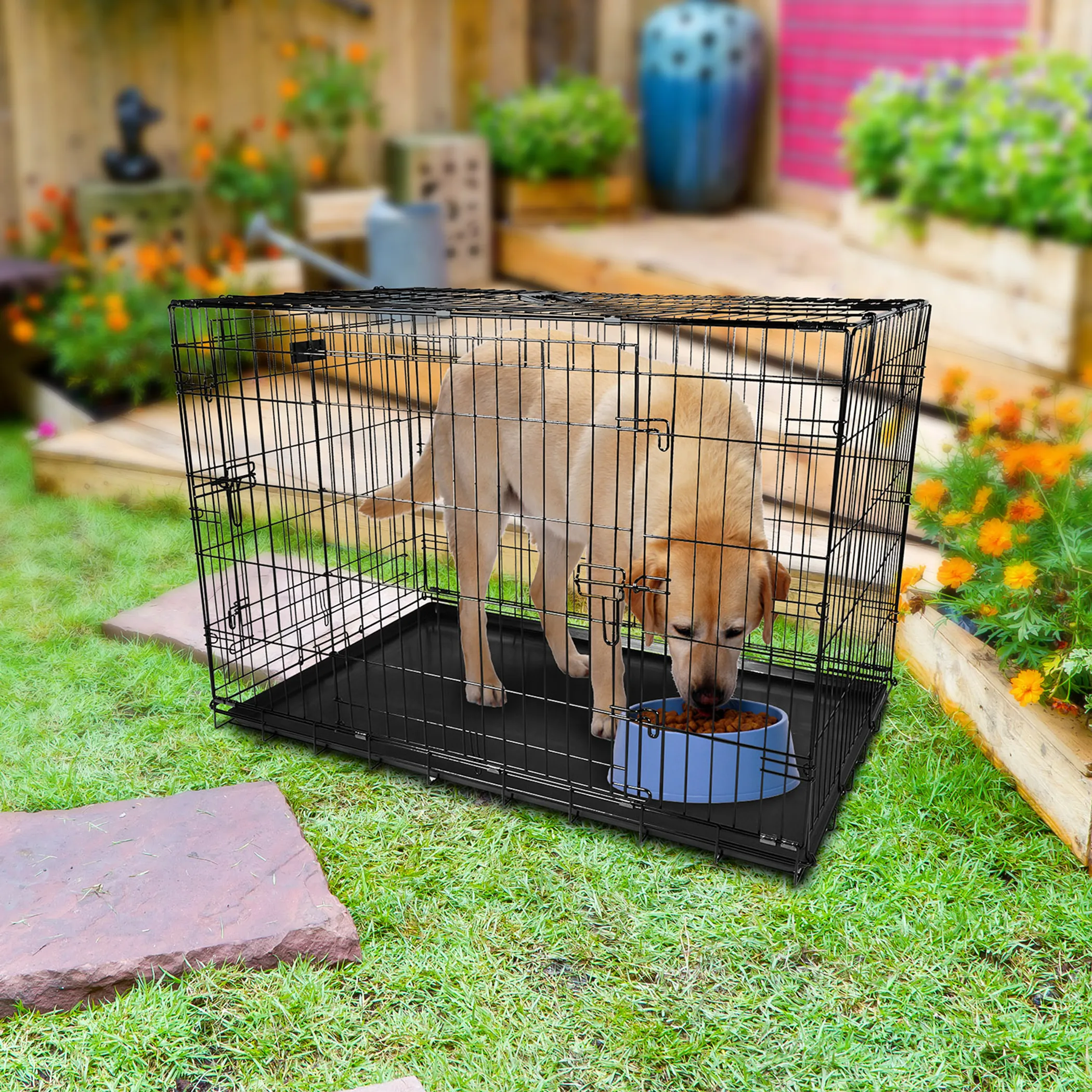 36inches Dogs Crate Folding Metal Pets Crates - Image 2