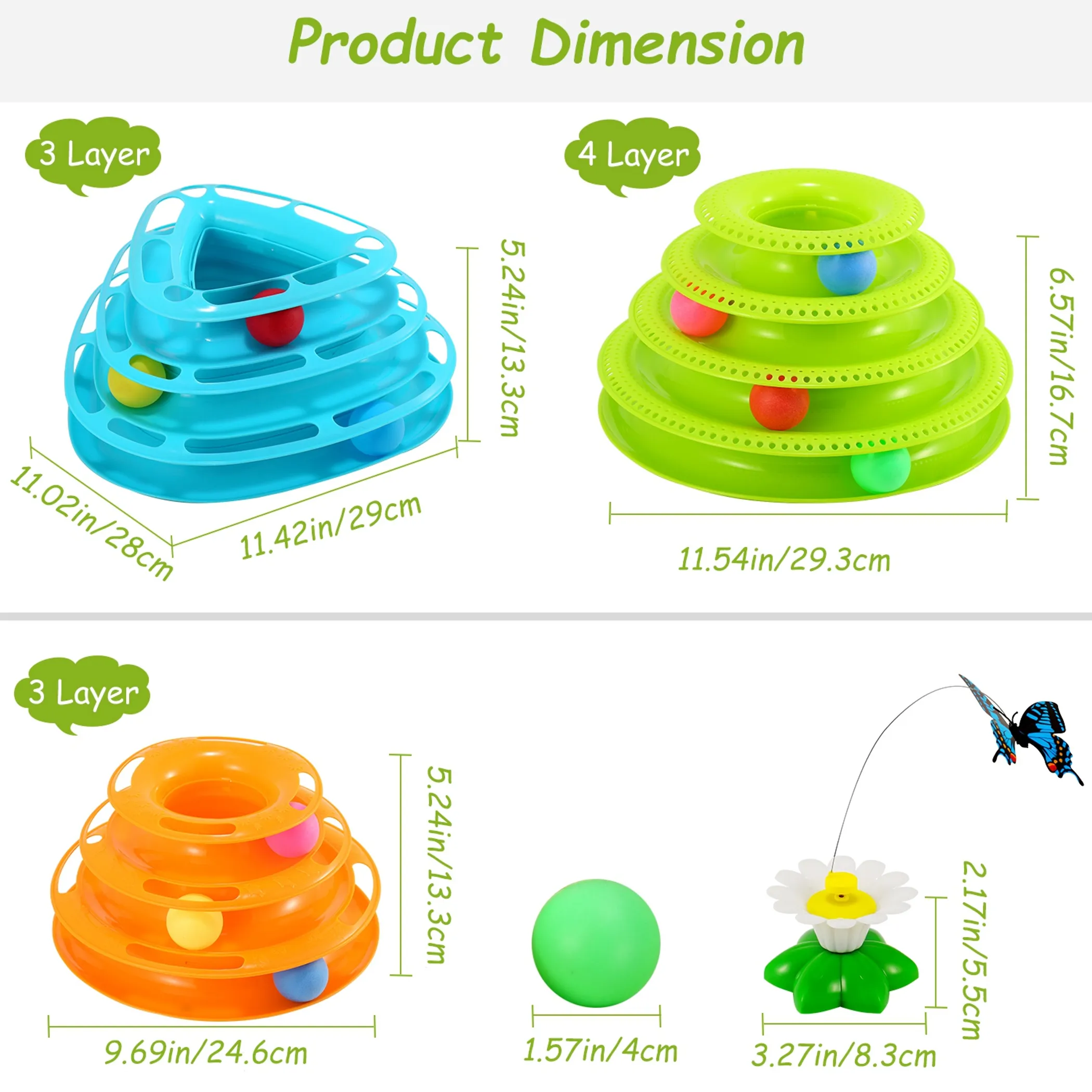 Cat Track Tower Toys 4-Layer Ball Track Interactive Cat Toys - Image 2