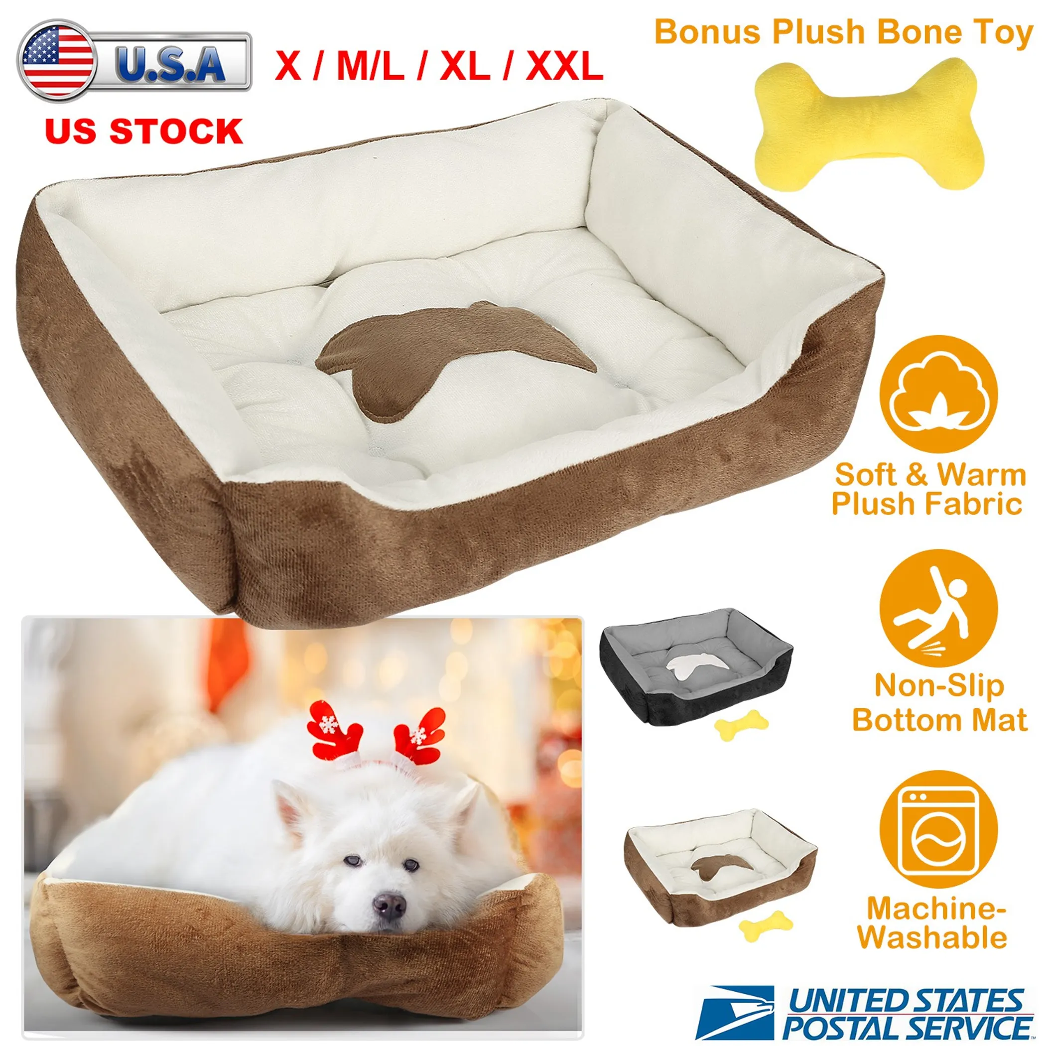 Pet Dog Bed Soft Warm Fleece Puppy Cat Bed - Image 3