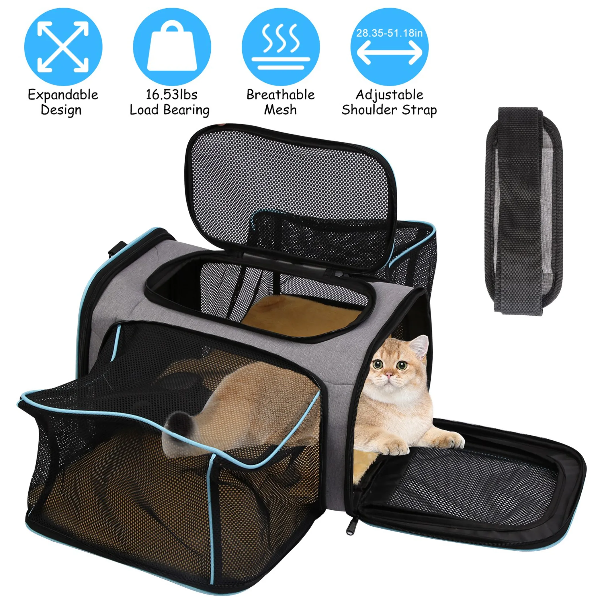 Expandable Pet Carrier Airline Approved Cat - Image 2