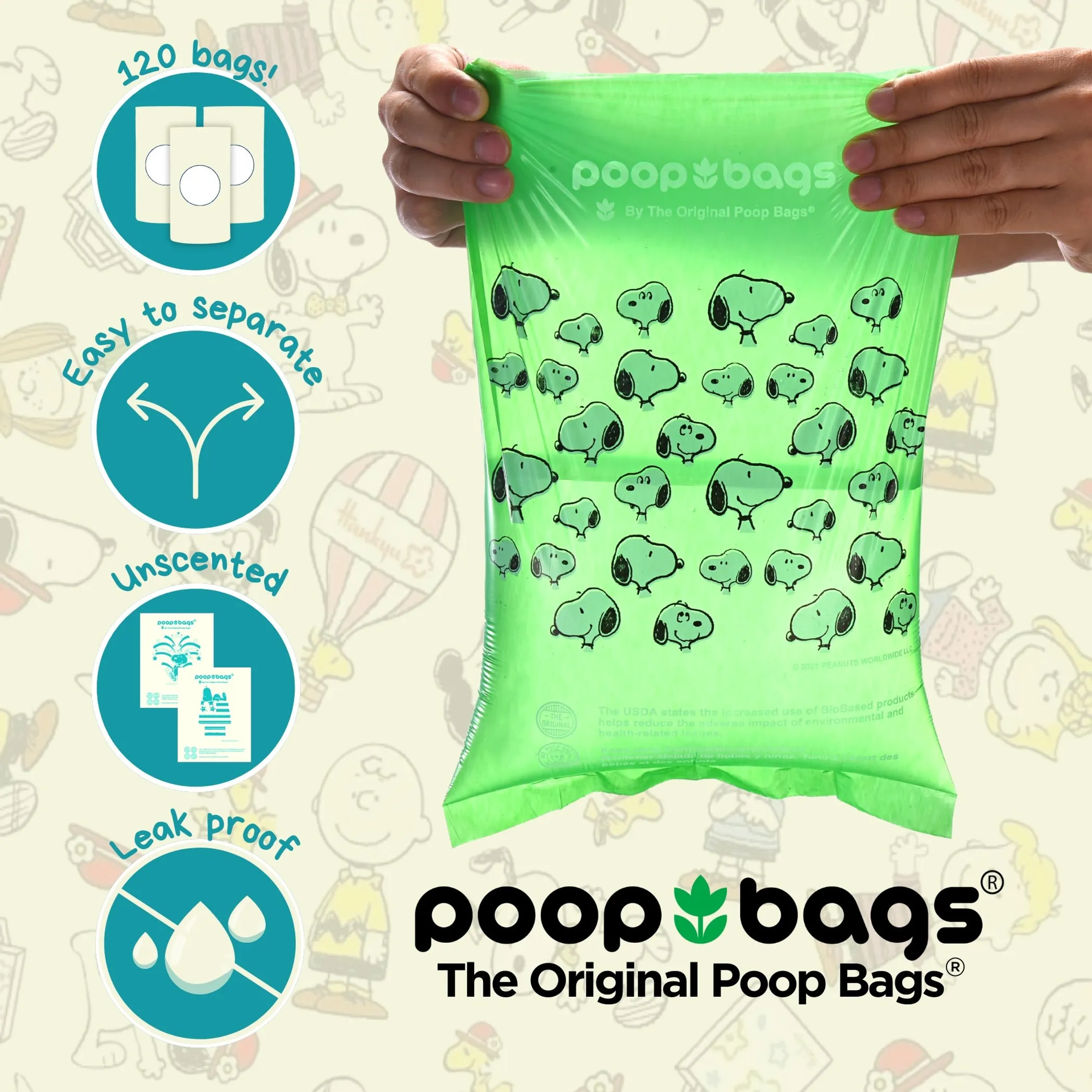 USDA Biobased Peanuts Unscented Leash Rolls - Image 4