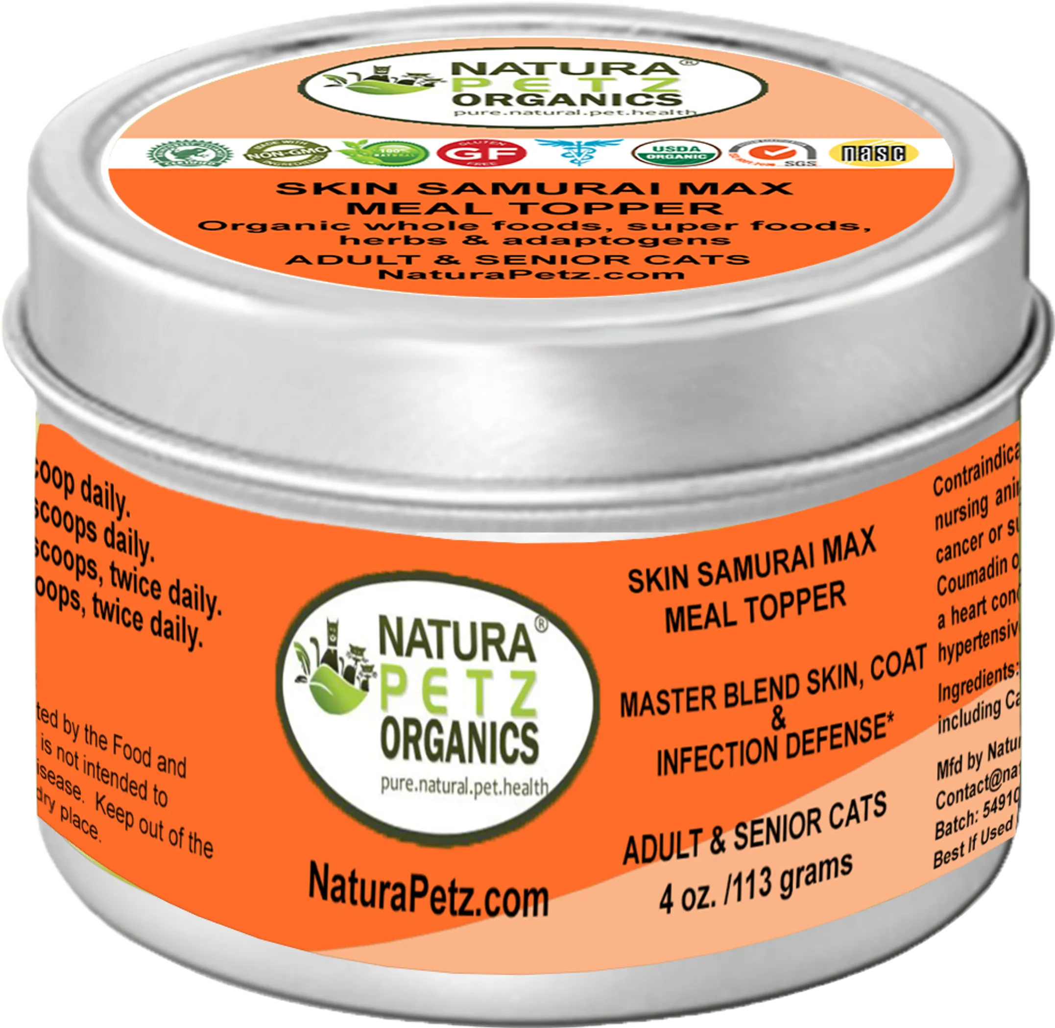 Skin Samurai Max Meal Topper - Master Blend Skin, Coat & Infection Defense For Dogs & Cats* - Image 2